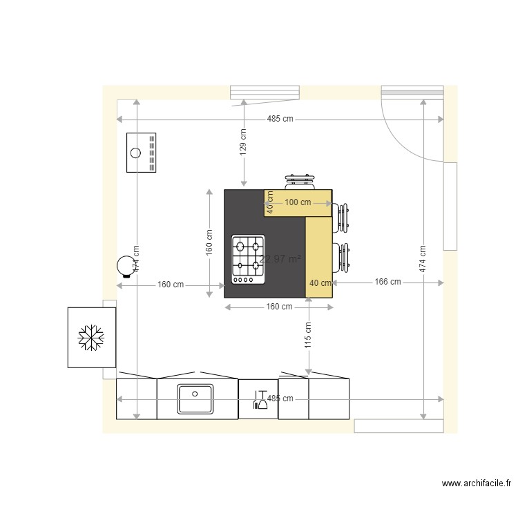 cuisine. Plan de 0 pièce et 0 m2