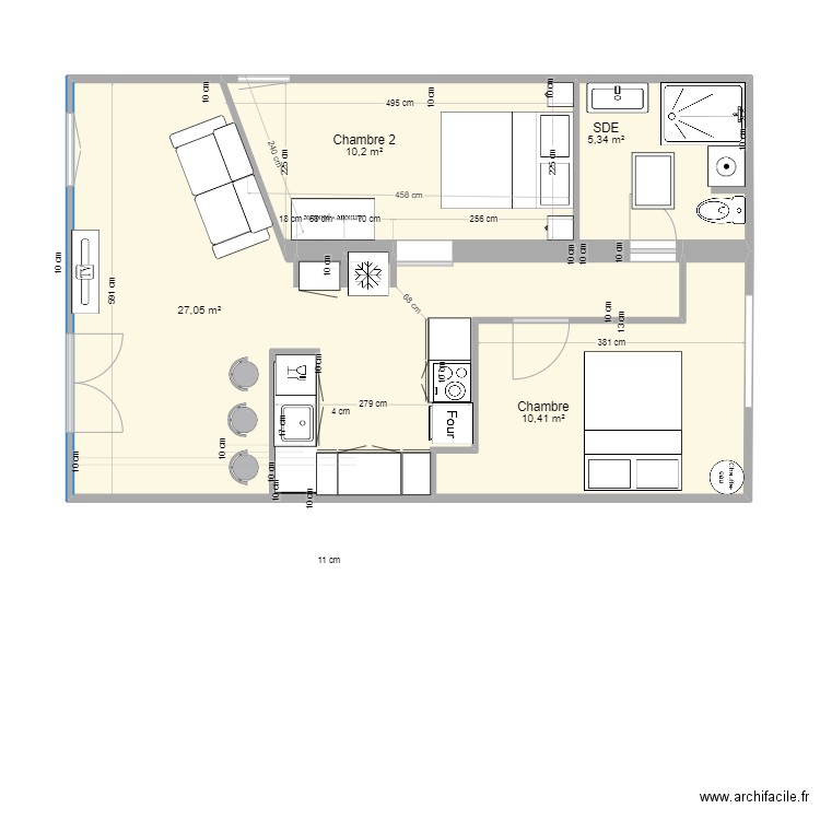 LOFT AYTRE 9. Plan de 4 pièces et 53 m2