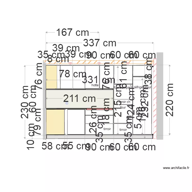 cuisine &eacute;l&eacute;vation . Plan de 