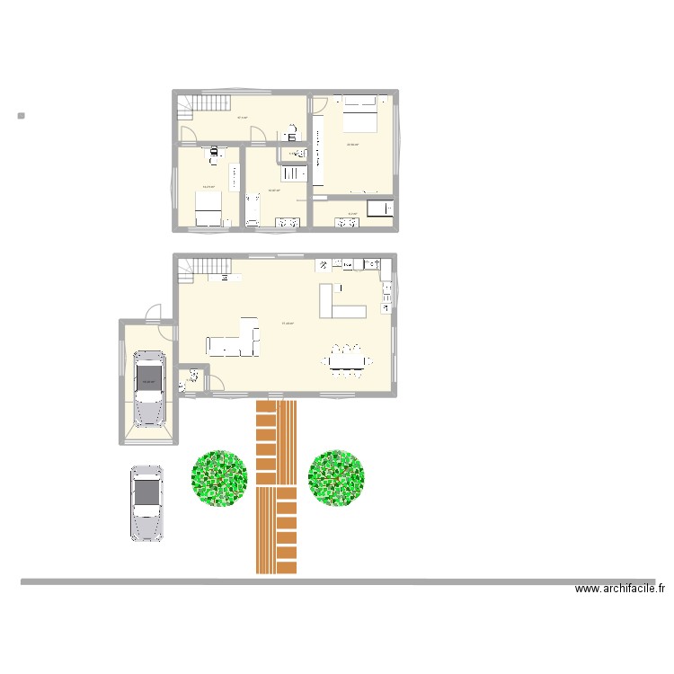 Test maison . Plan de 9 pièces et 169 m2