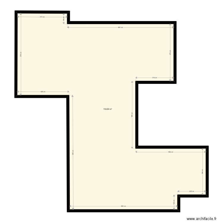 plans vs. Plan de 1 pièce et 155 m2