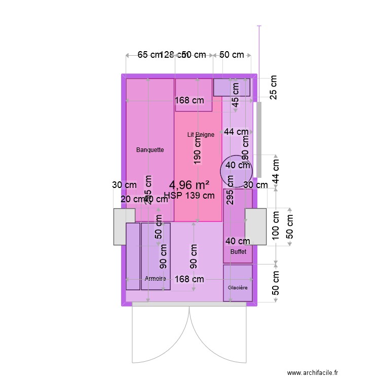 Van Vito L2. Plan de 1 pièce et 5 m2