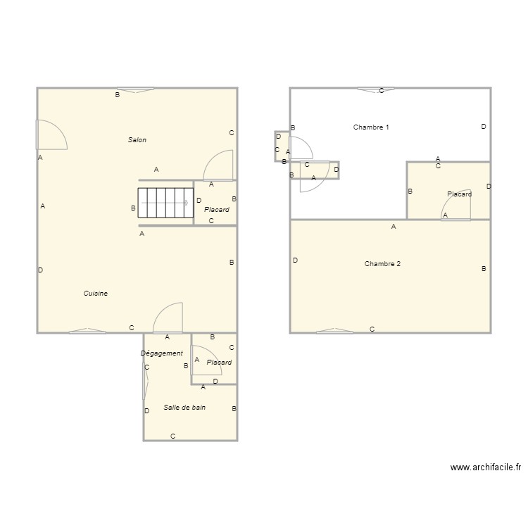 Croquis BEAUDET RDC Droite. Plan de 8 pièces et 63 m2