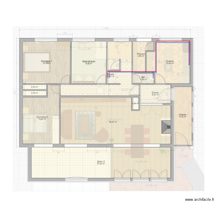 Maison Belbeuf extension D Plomb. Plan de 0 pièce et 0 m2
