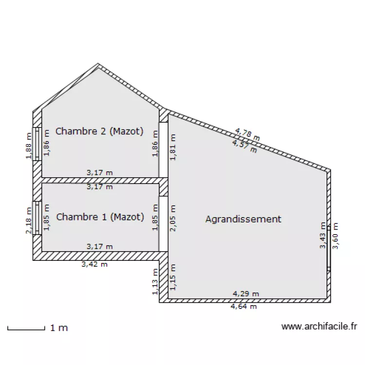 R&eacute;novation Mazot (Face arri&egrave;re). Plan de 