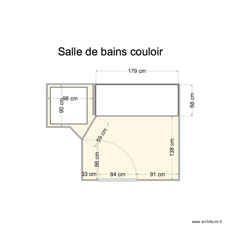 SDB couloir. Plan de 0 pièce et 0 m2