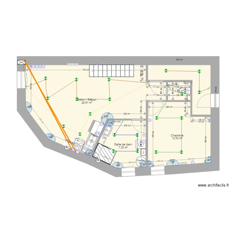 Projet Saint Etienne 1er étage Electricité Pro. Plan de 0 pièce et 0 m2