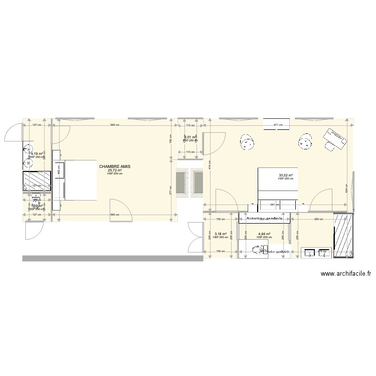 Kerdreho chambre parents. Plan de 0 pièce et 0 m2