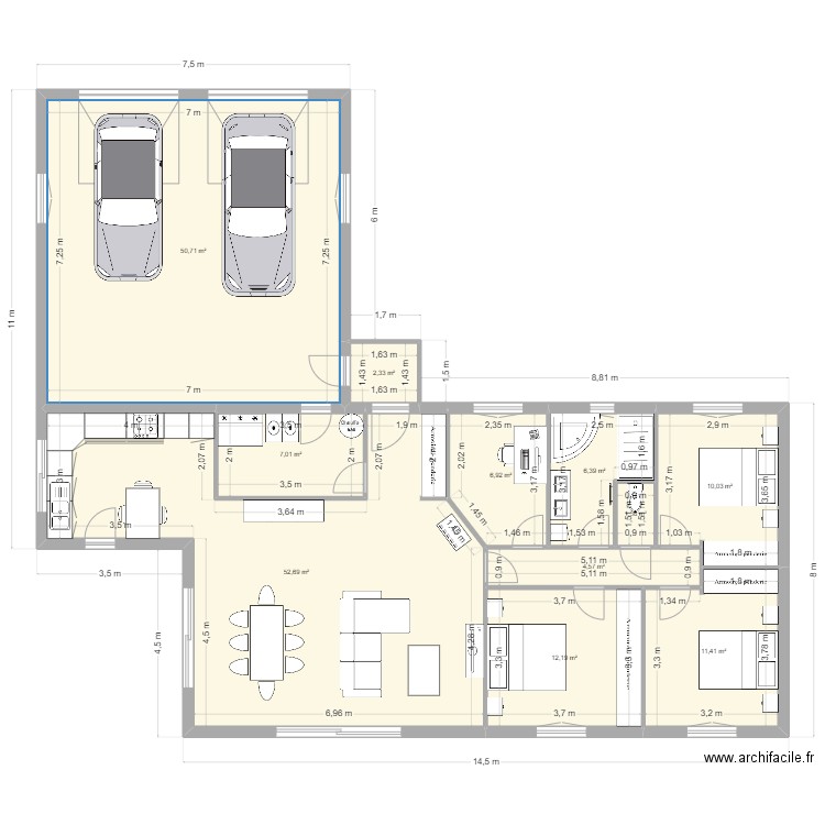 Maison v2. Plan de 10 pièces et 163 m2