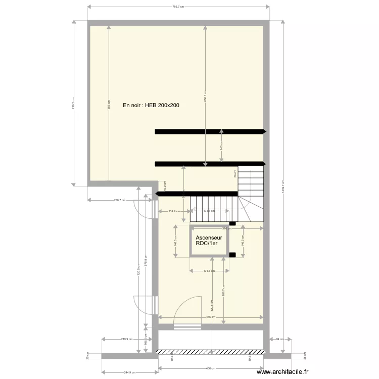 plancher milieu grange. Plan de 