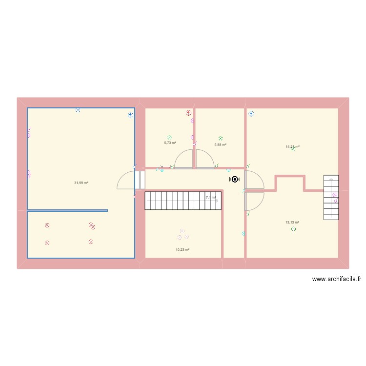 LONGERE CHATEAU plan elec ETAGE ECLAIRAGE. Plan de 0 pièce et 0 m2