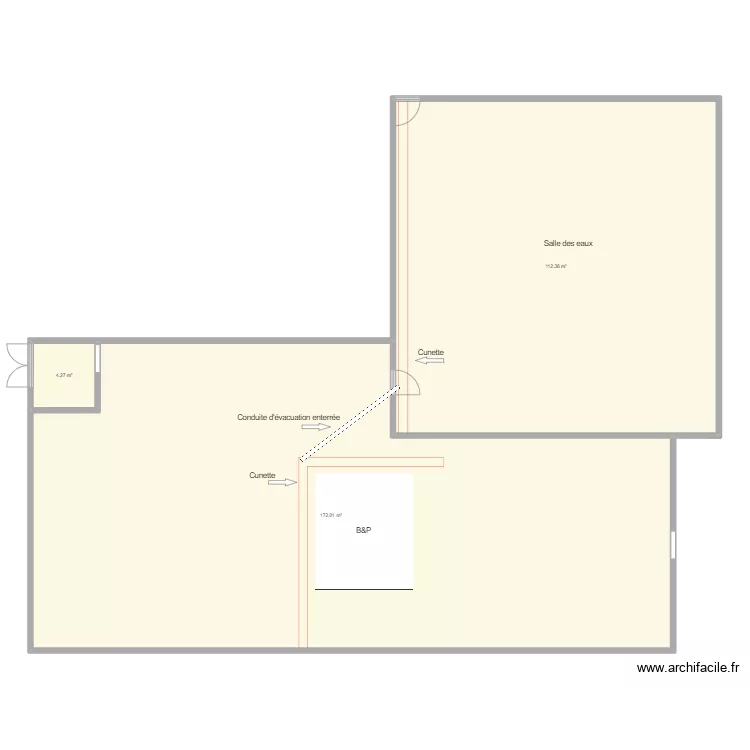 R&eacute;alisation cunette zone B&P. Plan de 