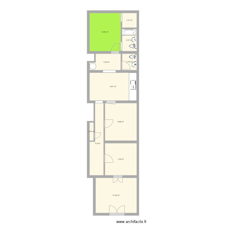 Orient 3A. Plan de 0 pièce et 0 m2