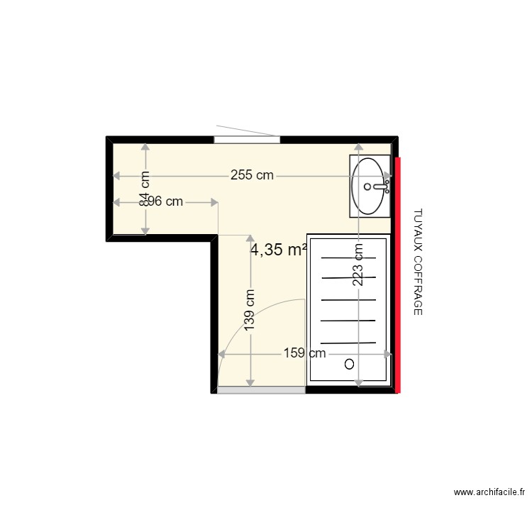 PREUVOT FRANCOISE . Plan de 1 pièce et 4 m2