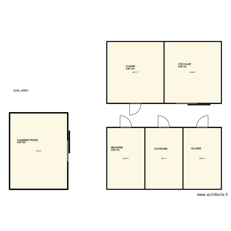 earl LEROY. Plan de 6 pièces et 200 m2