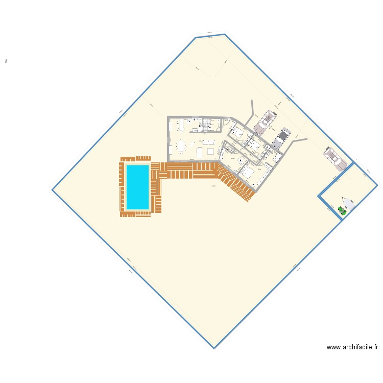 plan maison . Plan de 7 pièces et 1883 m2