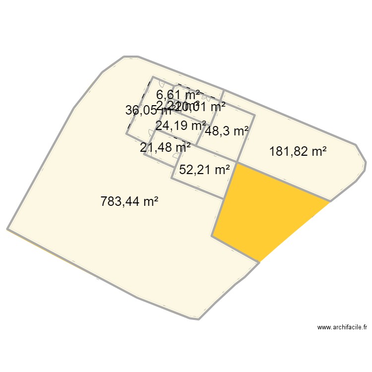 cadastre. Plan de 10 pièces et 1176 m2