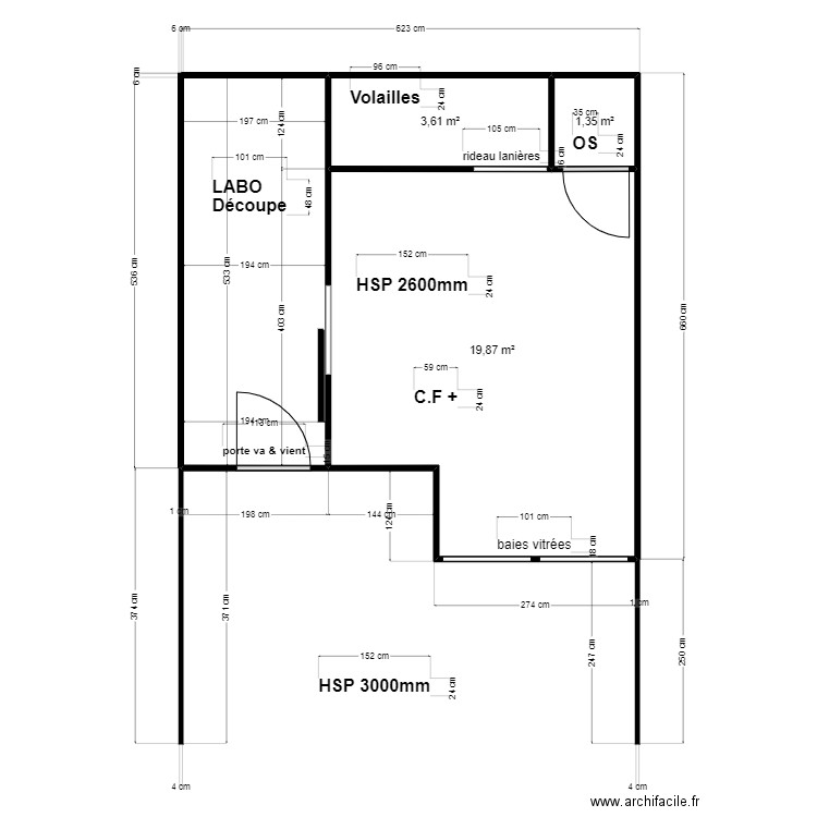 RAYAN EXPORT. Plan de 3 pièces et 25 m2