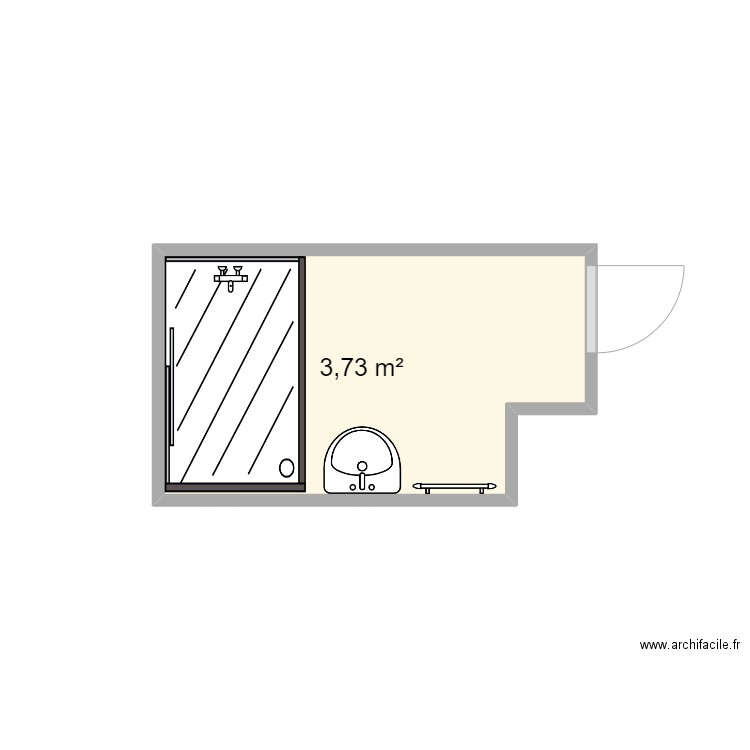 MECHINEAU. Plan de 1 pièce et 4 m2