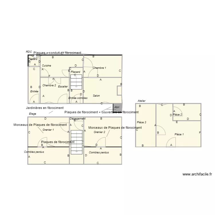 Croquis PRINCE Amiante. Plan de 
