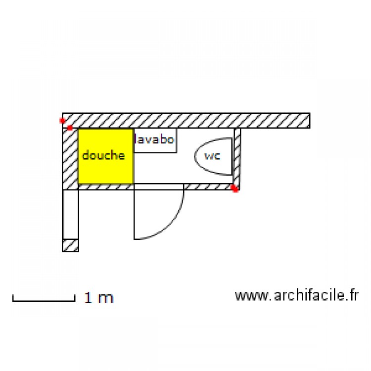 douche. Plan de 0 pièce et 0 m2