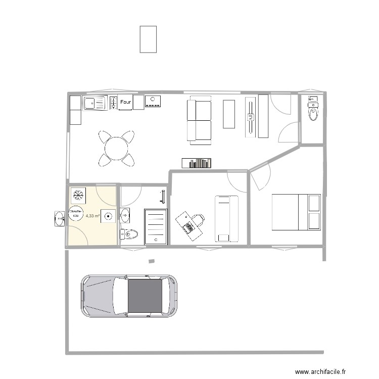 PLAN MAISON SURIN. Plan de 1 pièce et 4 m2