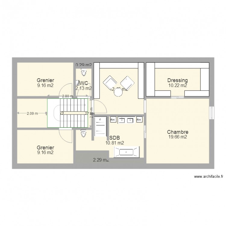 Maison grenier 25 10x14. Plan de 0 pièce et 0 m2