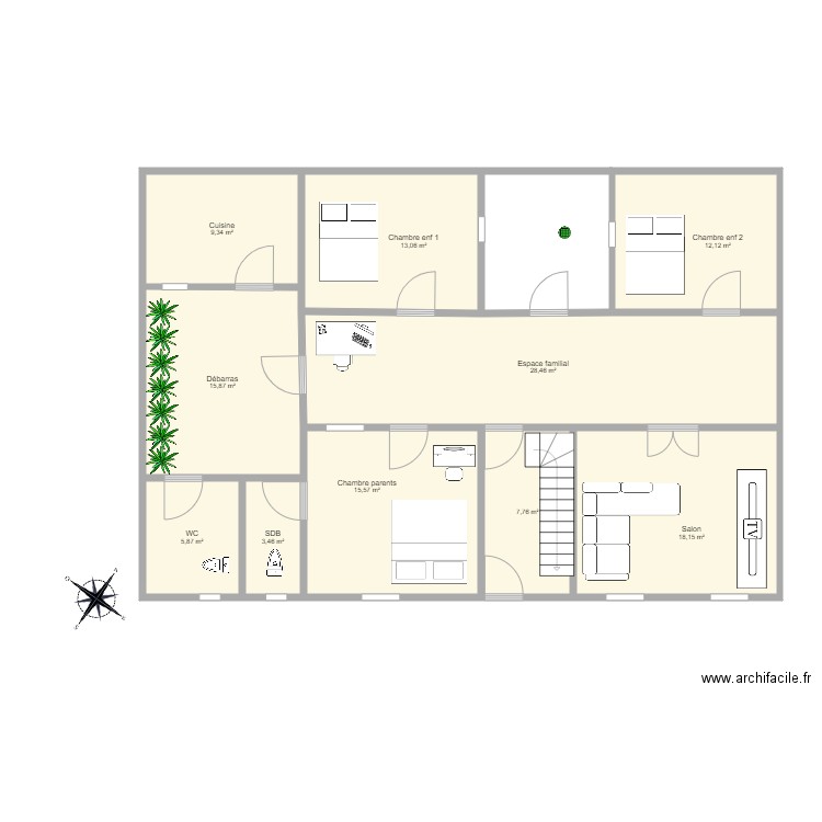 PlanFN. Plan de 10 pièces et 130 m2