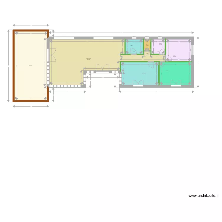 Plan etage sud 2 coursives sans objets. Plan de 
