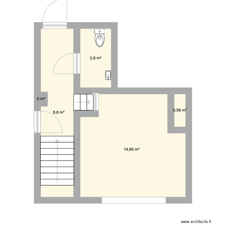 ext jorris. Plan de 5 pièces et 27 m2