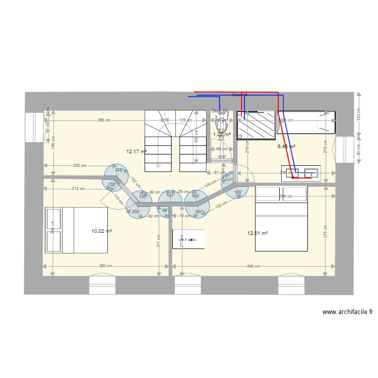 saussey étage projet V3 réseau adduction eau. Plan de 0 pièce et 0 m2