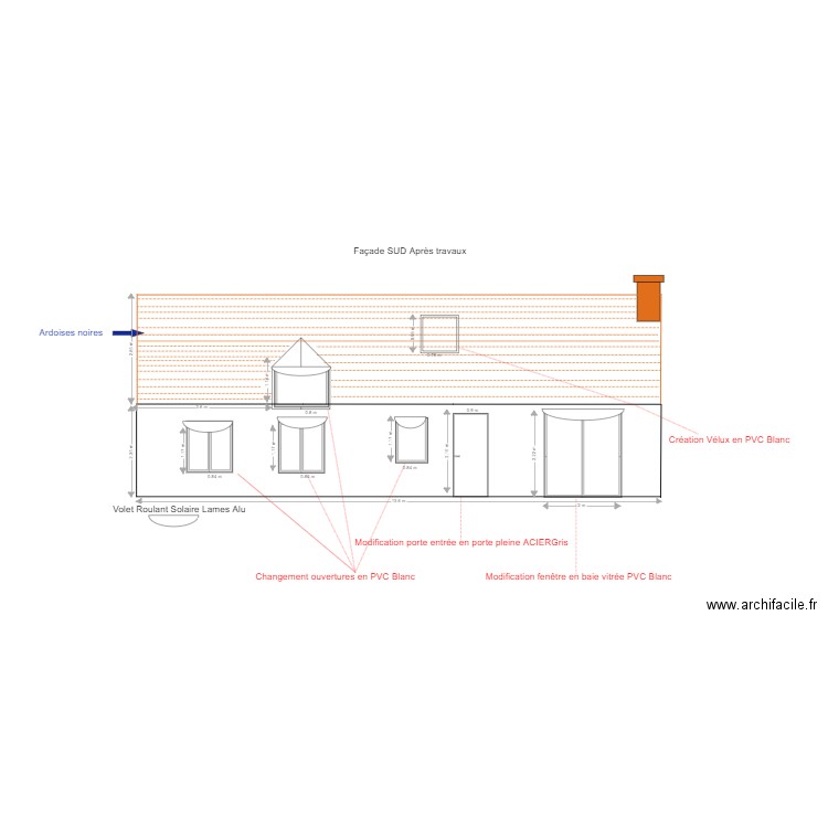 APRES Façade Sud. Plan de 0 pièce et 0 m2