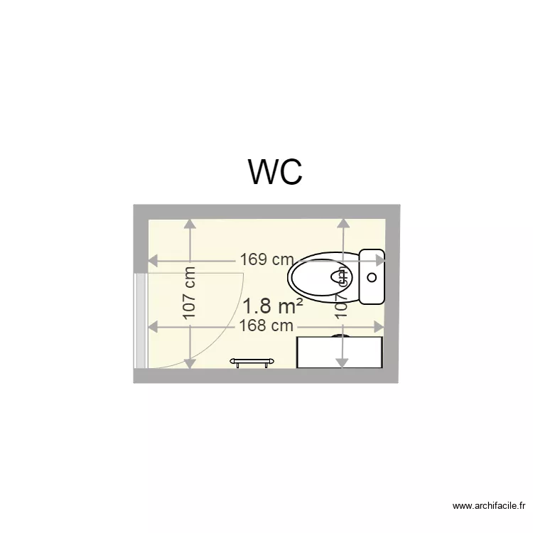WC Remy existant. Plan de 