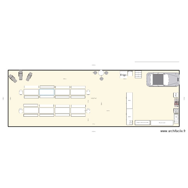 Hospitality Ducati. Plan de 1 pièce et 145 m2