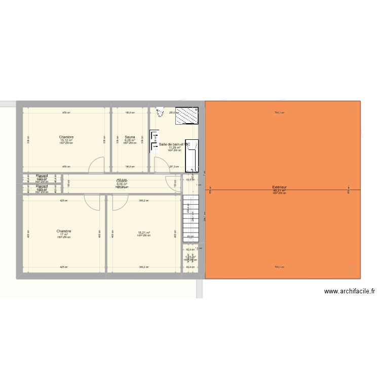 145m2 deux étages avec sous-sol. Plan de 0 pièce et 0 m2