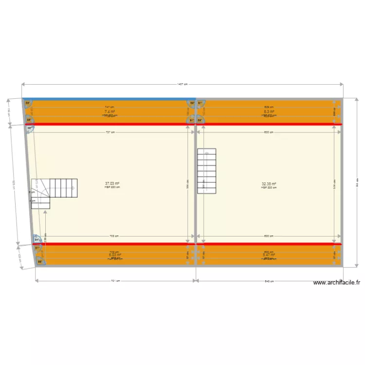 GRAND LEEZ 2eme ILG brut. Plan de 
