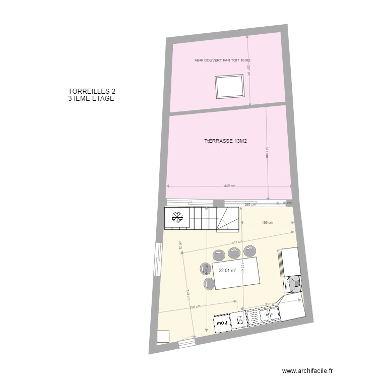 torreilles 2 3 ième étage . Plan de 0 pièce et 0 m2