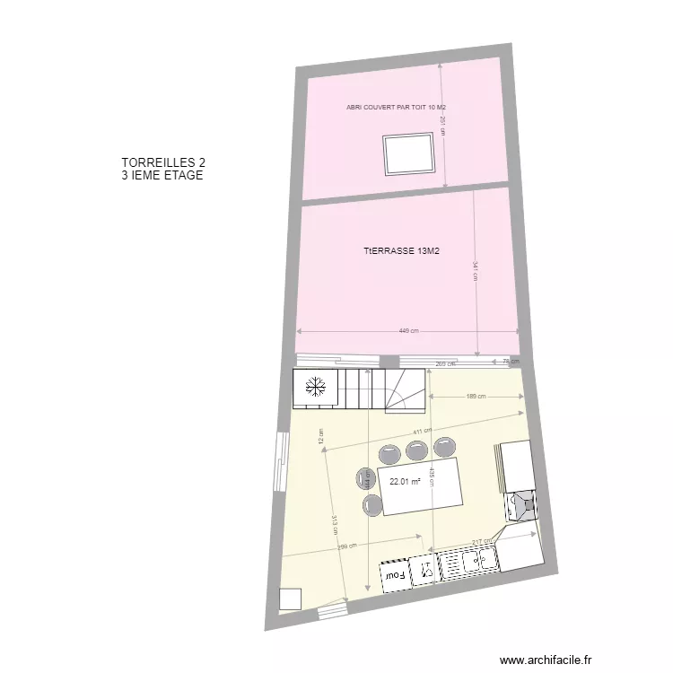 torreilles 2 3 i&egrave;me &eacute;tage . Plan de 