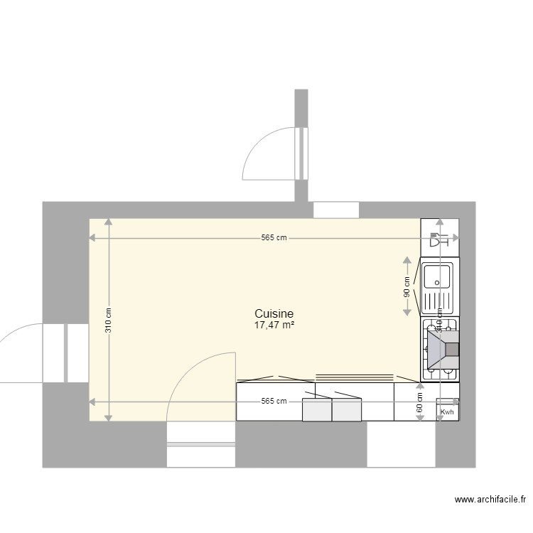 cuisine Leroy tinitn. Plan de 0 pièce et 0 m2