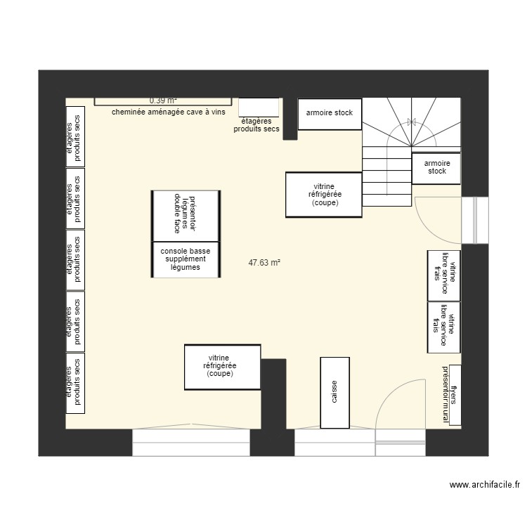 Aménagement épicerie. Plan de 0 pièce et 0 m2