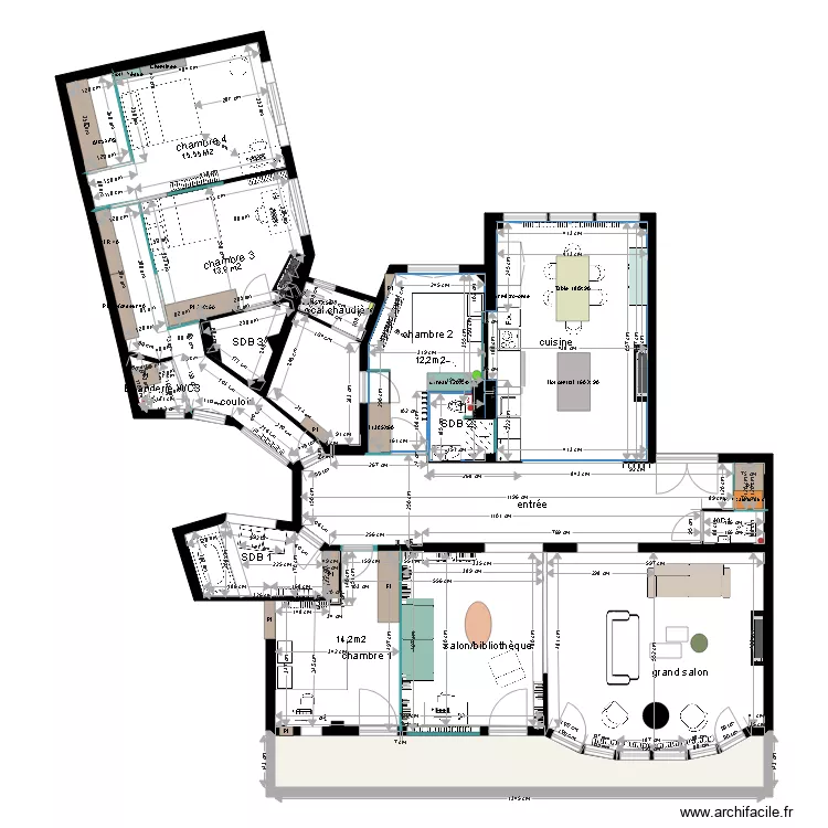 appartement THILLOY Plan Ma&ccedil;onnerie modifi&eacute; le 02 05 18. Plan de 