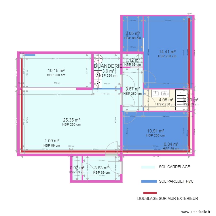 genard astugues projet. Plan de 14 pièces et 84 m2