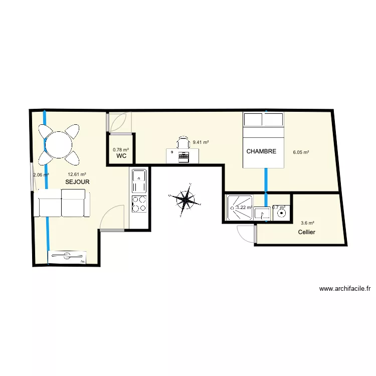 23 AV DES USA DROITE. Plan de 