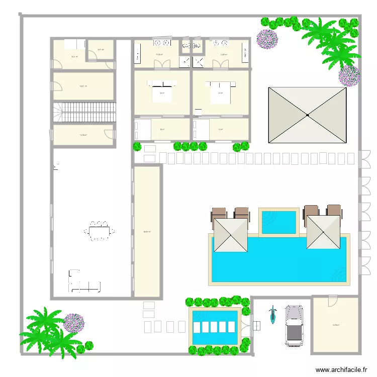 Pererenan villa 3. Plan de 