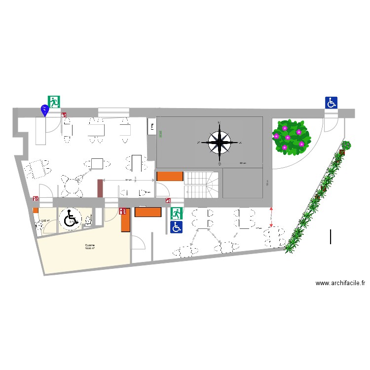 Crêches Salle au 2020 05 26 Covid. Plan de 0 pièce et 0 m2