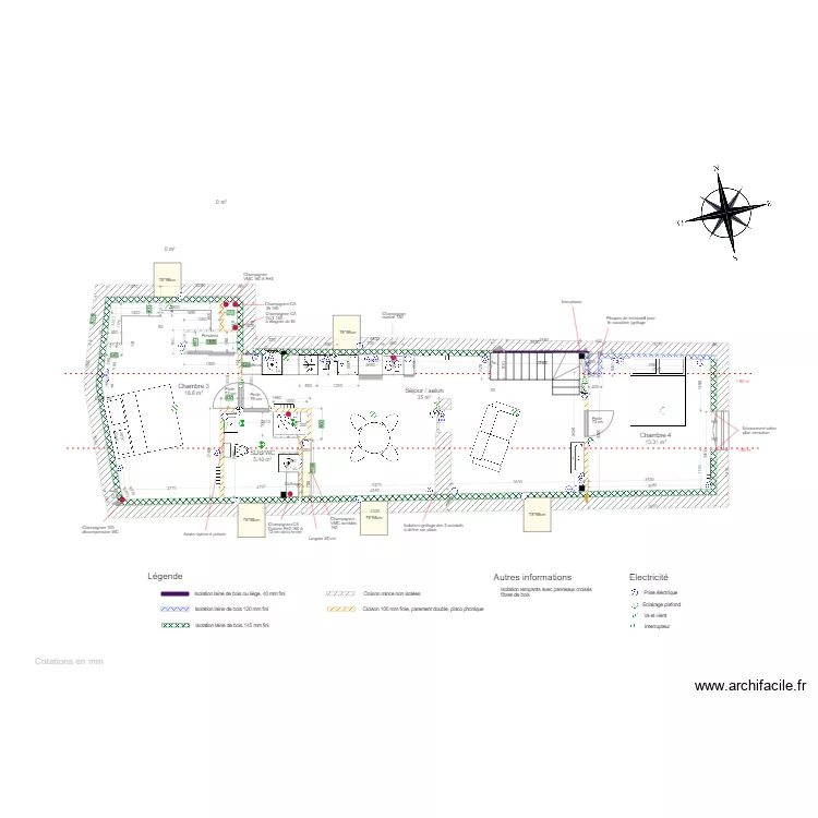 Combles v retenue. Plan de 