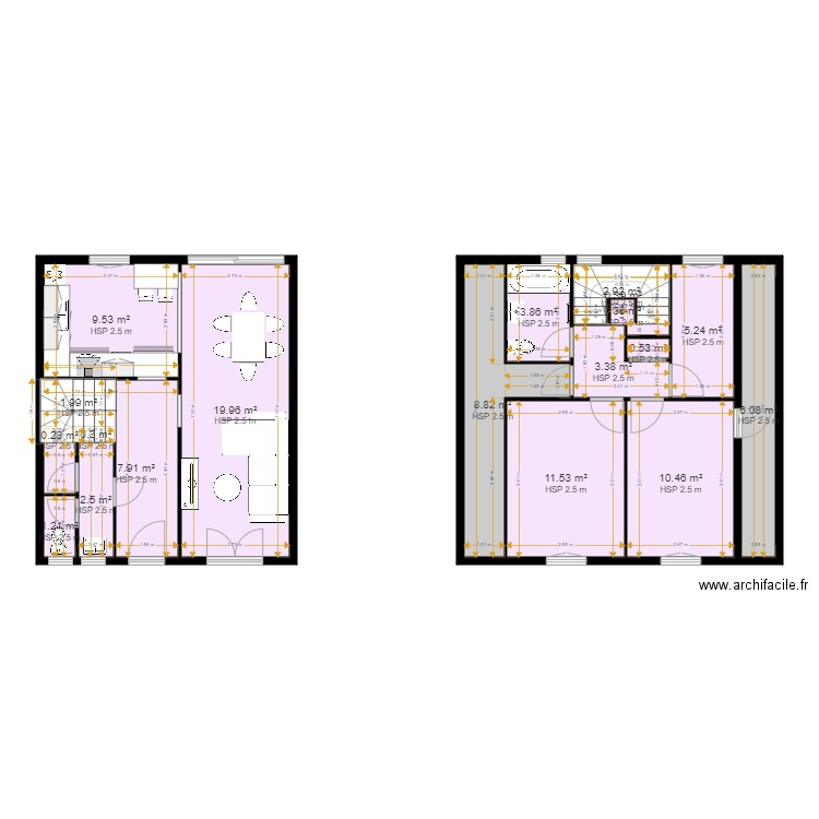 DURAND Martial. Plan de 65 pièces et 375 m2