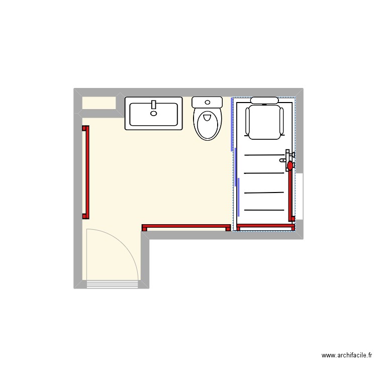 Florina_projet. Plan de 2 pièces et 5 m2