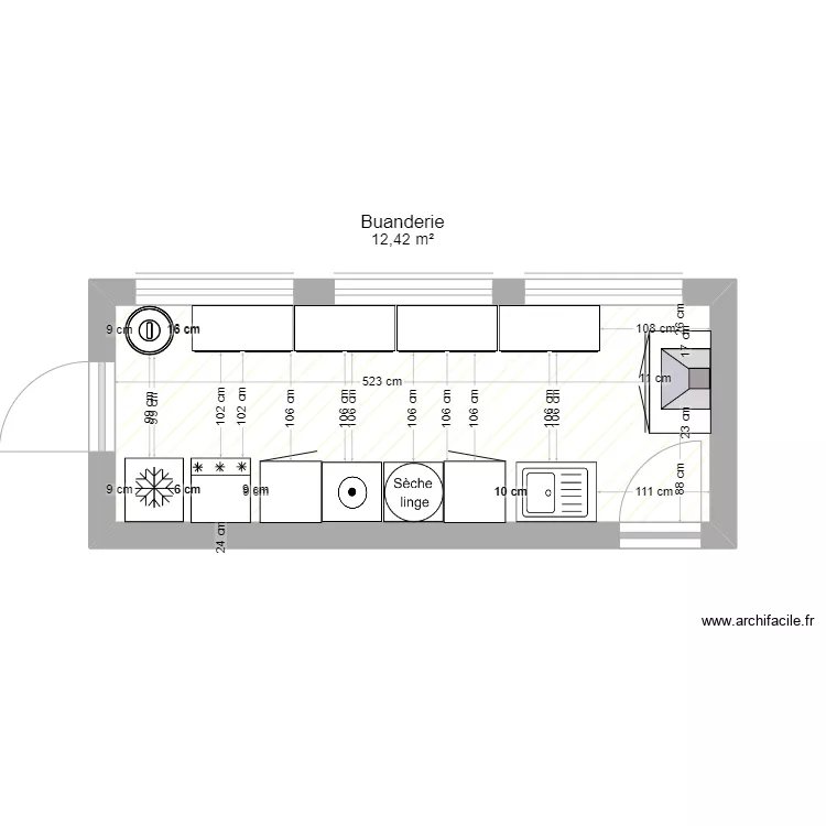 Buanderie. Plan de 
