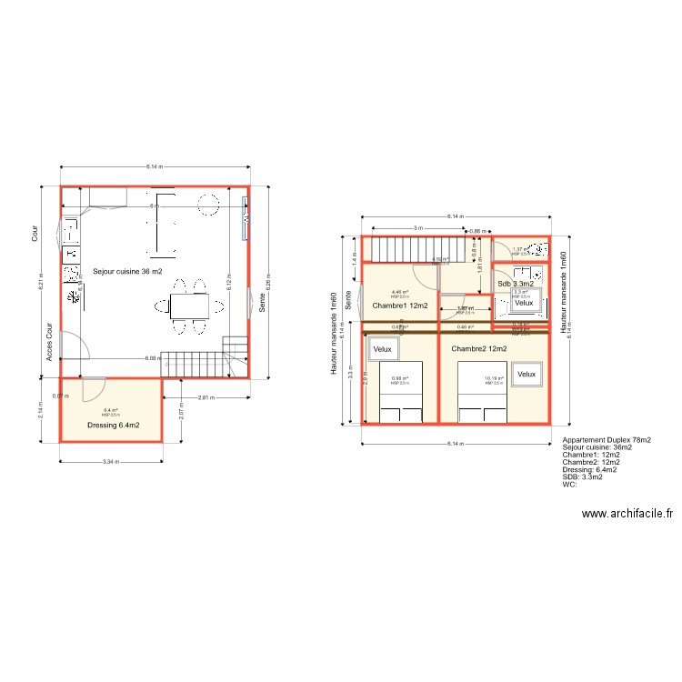 planDuplexInterne1606201910h20. Plan de 0 pièce et 0 m2